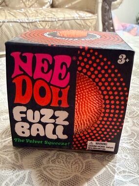 Needoh Fuzz Ball orange NEW VIRAL TOY Velvet Squeeze